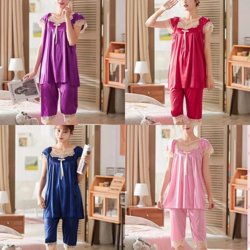 BAJU TIDUR IMPORT PIYAMA SUTRA WANITA