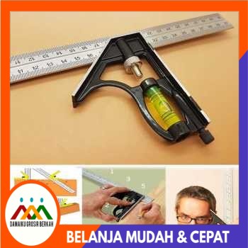 

Meteran Mistar Penggaris Siku Tukang Multifungsi [Hitam]