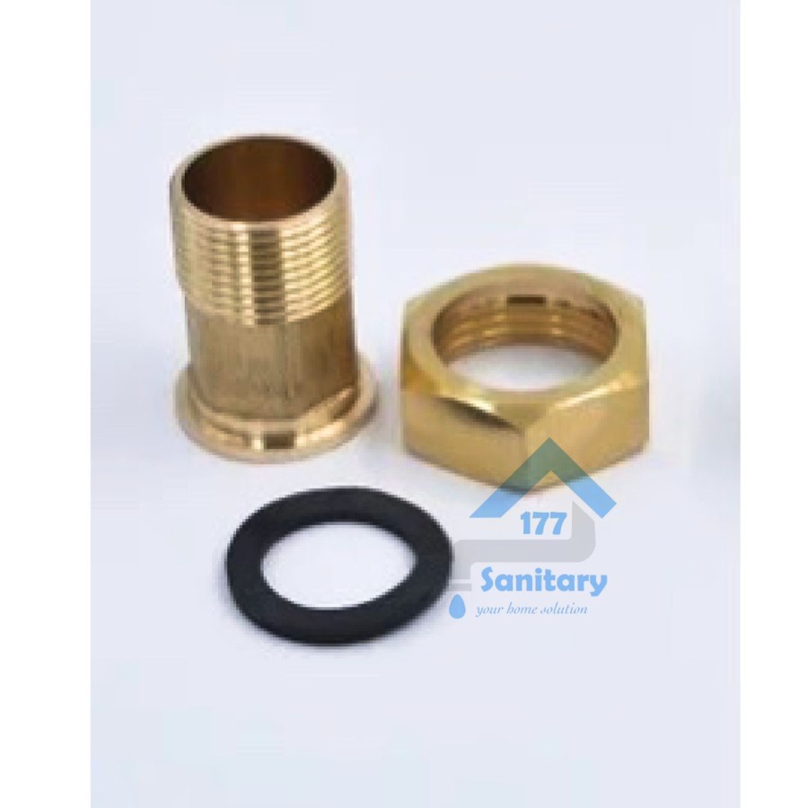 Sok Ring sambungan Kuningan putar 3/4 ke 1/2inch -nepel fitting 3/4 ke 1inci sock pipa pipe conector brass  naple spare part kran keran