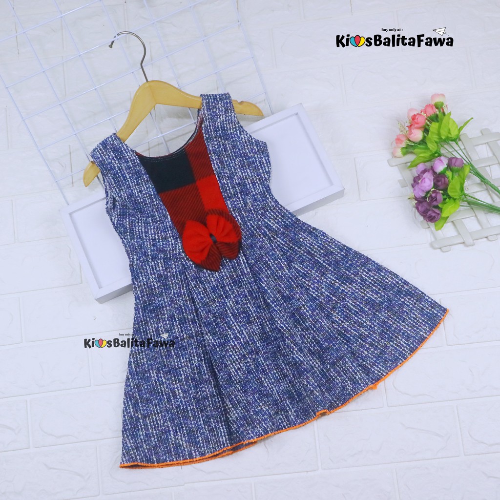 [BLUDRU FLANEL] Dress Clairine uk 2-3 Tahun / Baju Pesta Dres Anak Perempuan Bayi Yukensi Natal Adem