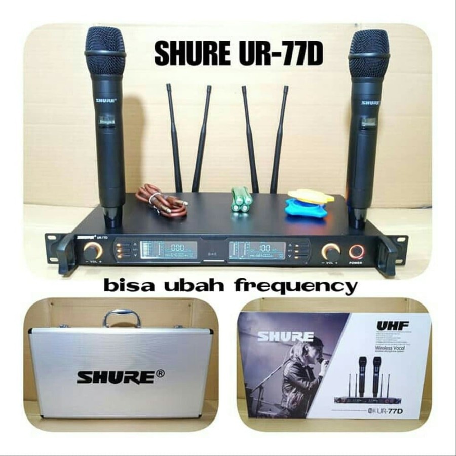 Mic wireless karaoke shure ur 77d new microphone wireles vocal ur 77