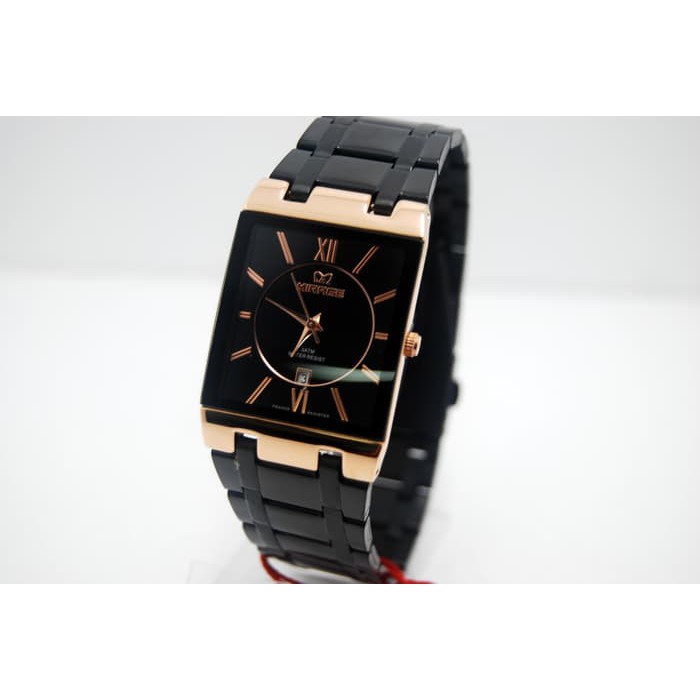 MUST HAVE Mirage Jam Tangan Pria 7908M Comb Black/RoseGold TERLARIS
