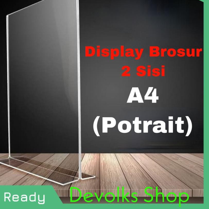 

Best Terlaris 00PS TEMPAT BROSUR / TENT HOLDER / TENT CARD AKRILIK DISPLAY 2 SISI A4 VU 0 K7P