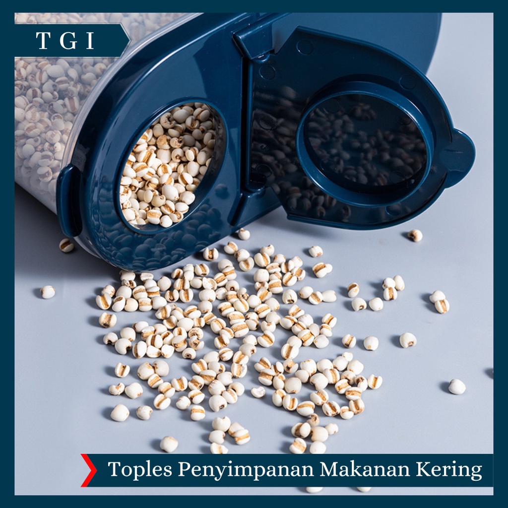 TGI - TOPLES SNACK KEDAP UDARA / PENYIMPANAN BENING CEREAL KONTAINER MAKANAN FOOD STORAGE JAR CONTAINER / KOTAK SNACK / KOTAK ORGANIZER DAPUR / PENYIMPANAN BERAS / KOTAK SIMPAN DAPUR