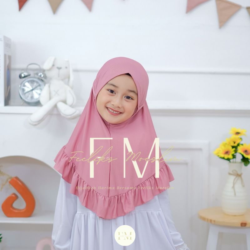 Hijab Anak TK Zihan 3-6thn / Jilbab nyaman murah adem kerudung kualitas PREMIUM