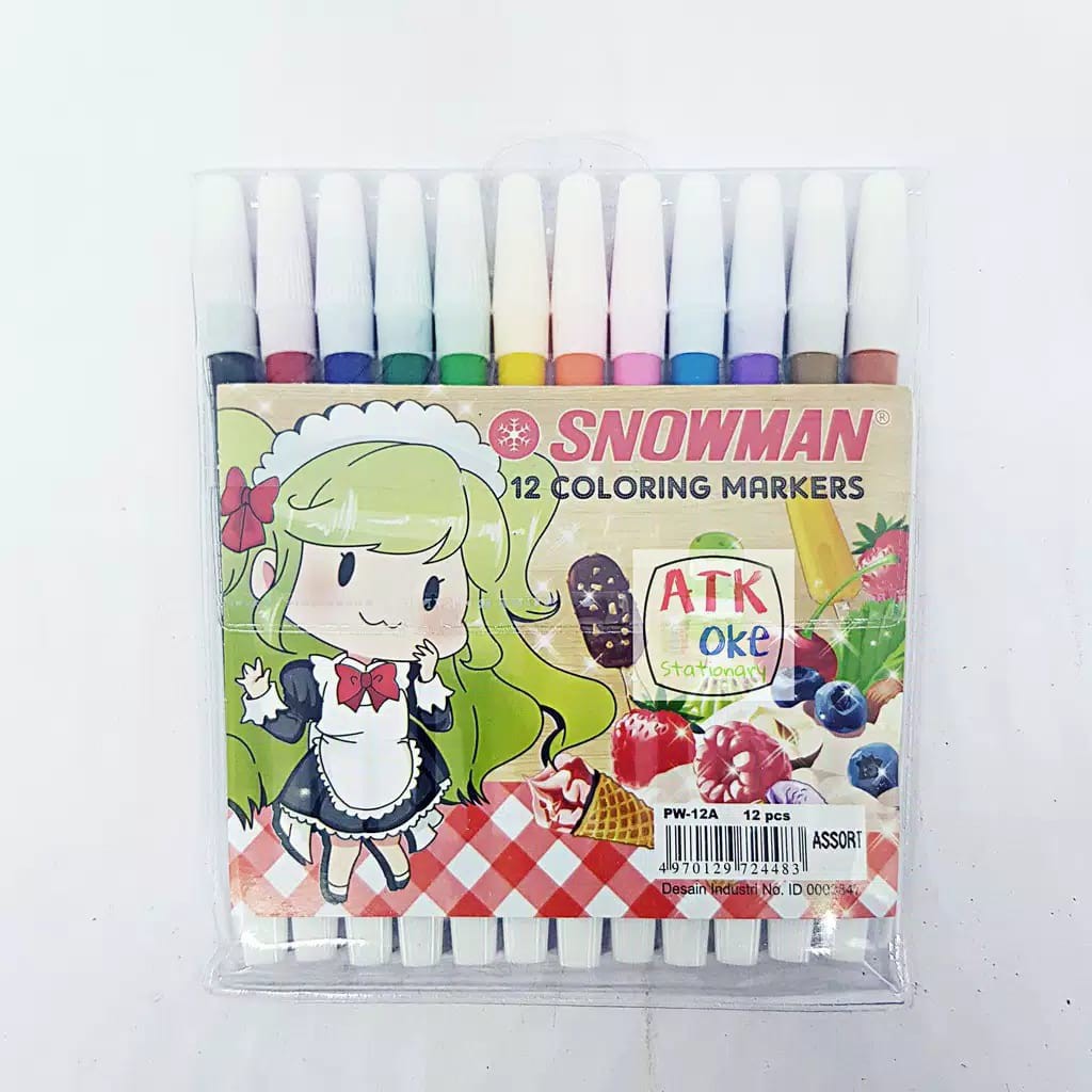 

Snowman Spidol Kecil 12 Warna PW-12A 1Set