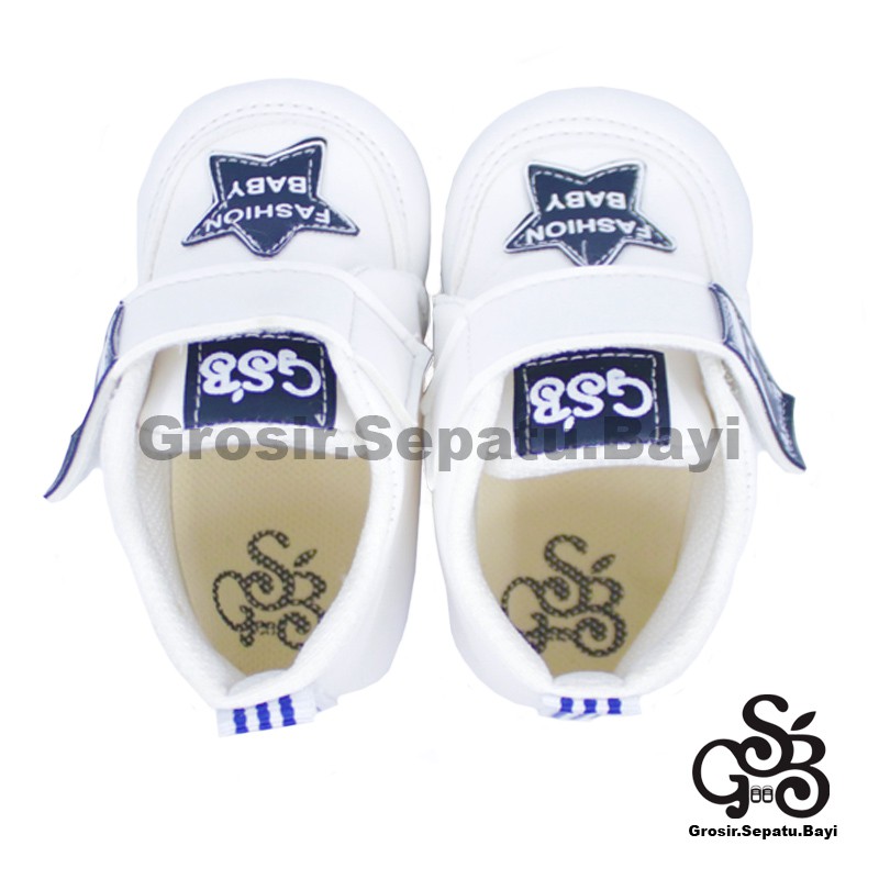 sepatu bayi baby shoes prewalker laki laki perempuan umur 2 - 14 bulan model Fashion 77 PUTIH