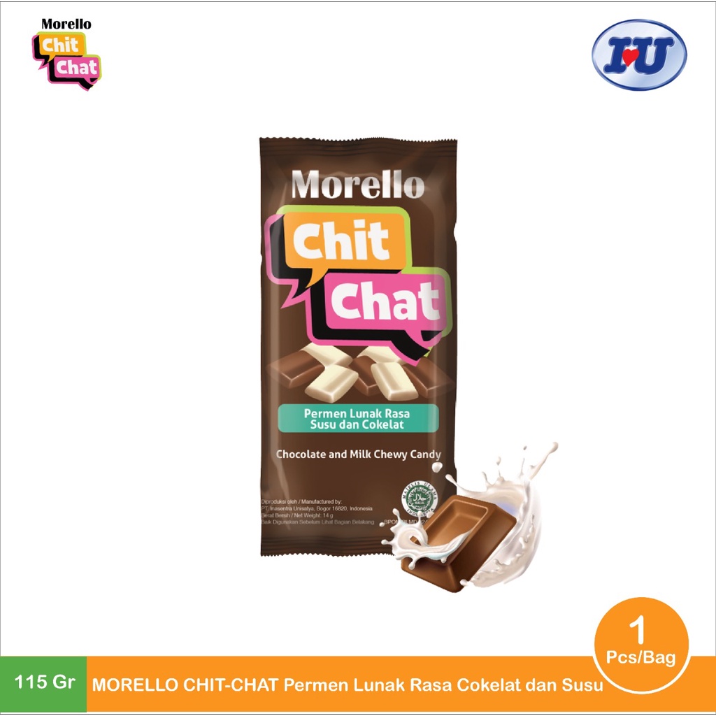 

Morello - Morello Chit Chat Coklat Susu / Permen Lunak Rasa Coklat Susu 10 Pcs x 12 Gram