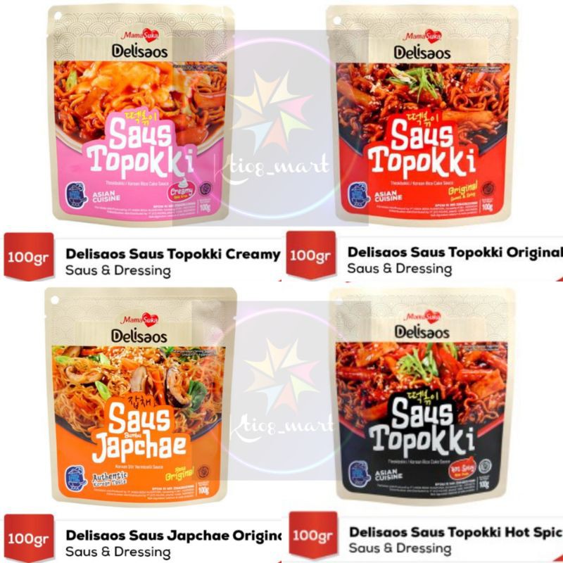 

Mamasuka Delisaos Saus Topokki Creamy/Original/Hot Spicy/Saus Japchae 100gr||Asian Cuisine