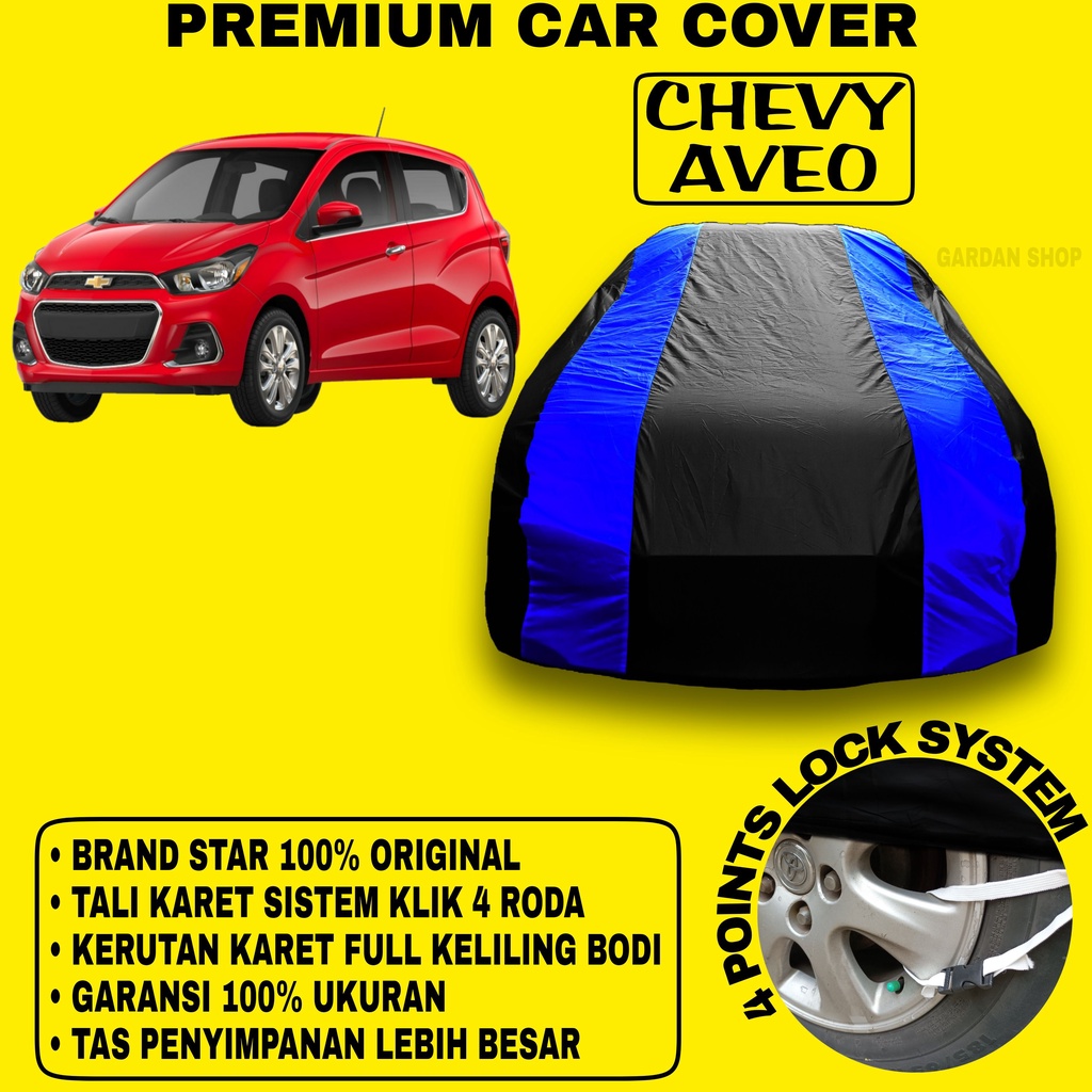 Body Cover CHEVY AVEO Sarung Strip  BIRU Penutup Pelindung Bodi Mobil Chevy Aveo PREMIUM Blue Cover