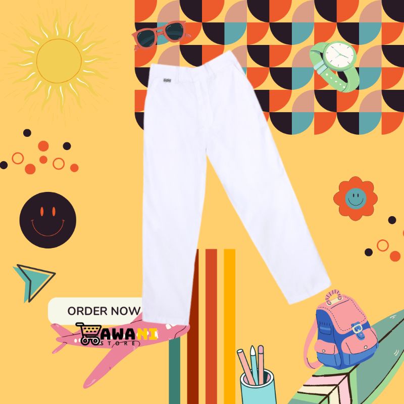 Celana Panjang Hitam & Putih Seragam - SD, SMP, SMA, PMR, PASKIBRA