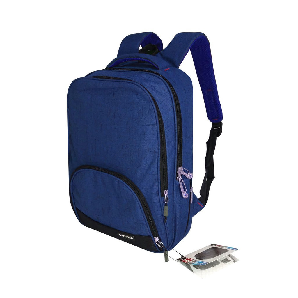 Carboni Tas Ransel Laptop 17 Inchi RA00015 Polyester Serat Sintetis Original - Blue + Raincover