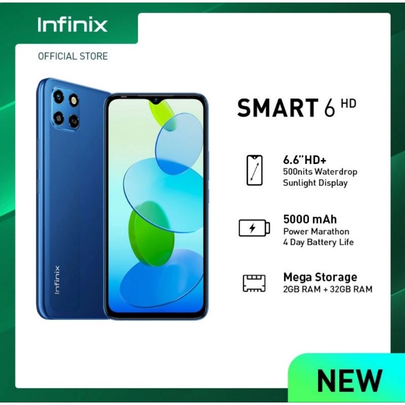 Infinix Smart 6 HD 2/32 GB New Garansi Resmi Infinix Indonesia