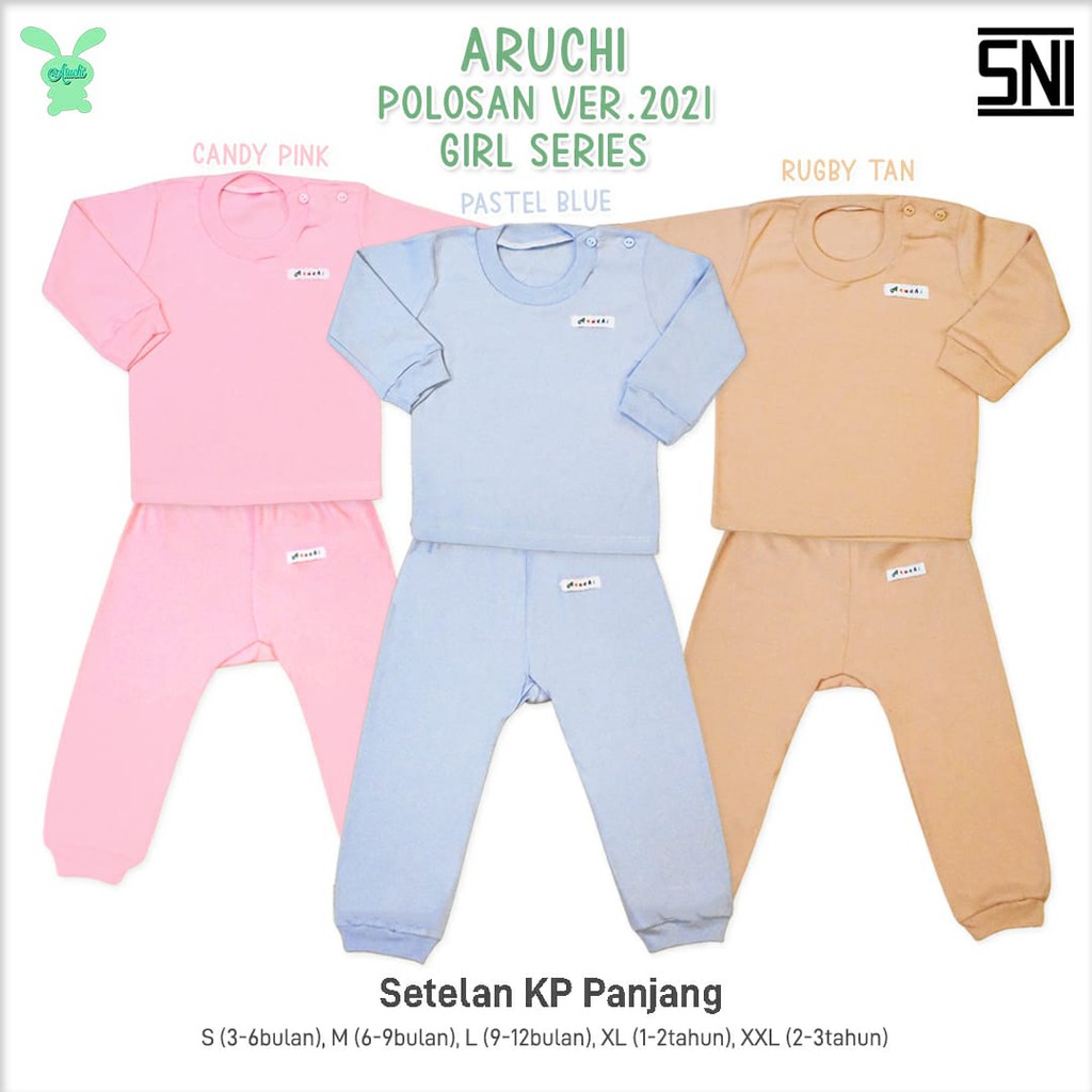 Aruchi Setelan Oblong Panjang Warna Boy / Girl - Aruchi Piyama Anak