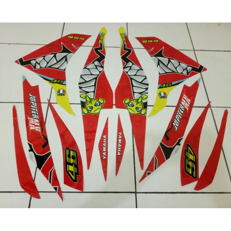 striping sticker variasi yamaha jupiter mx new 135 shark 46 merah