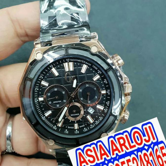 JAM TANGAN COWOK GUESS COLLETION GC HITAM SUPER PREMIUM AAA