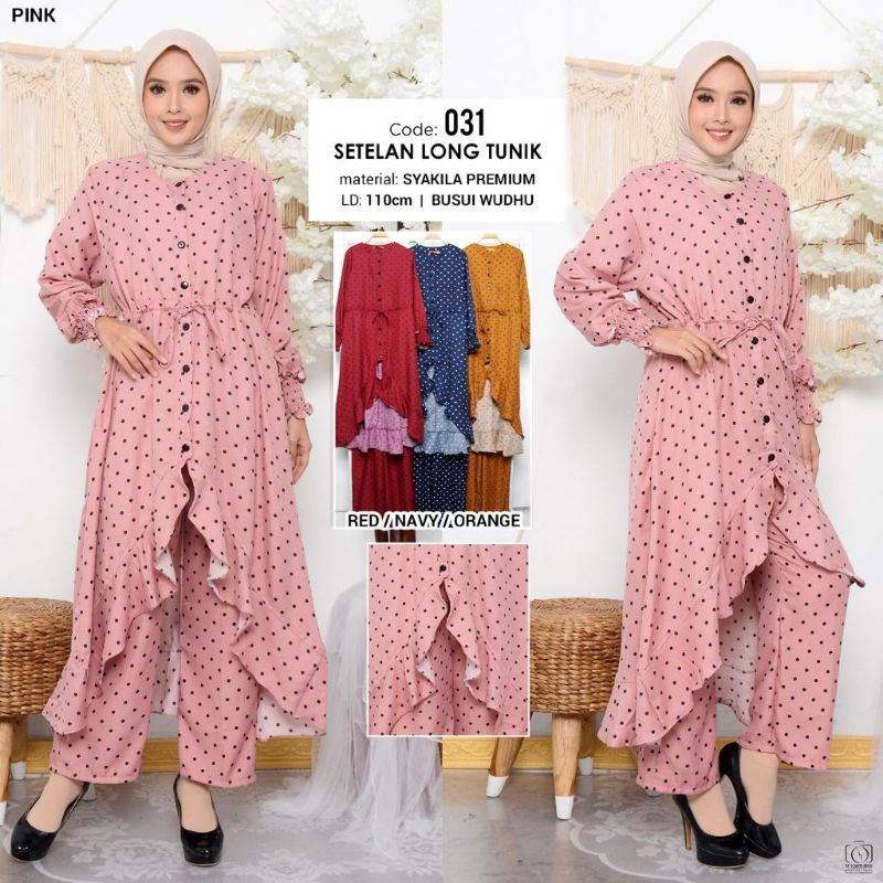 fashion muslim/Gamis/Baju Gamis Wanita/Gamis setelan long Tunik Syakila Premium/Baju Gamis/Gamis lon