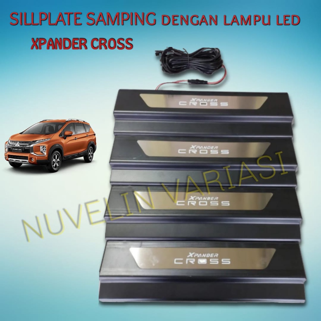 SILL PLATE SAMPING XPANDER CROSS DENGAN LAMPU LED