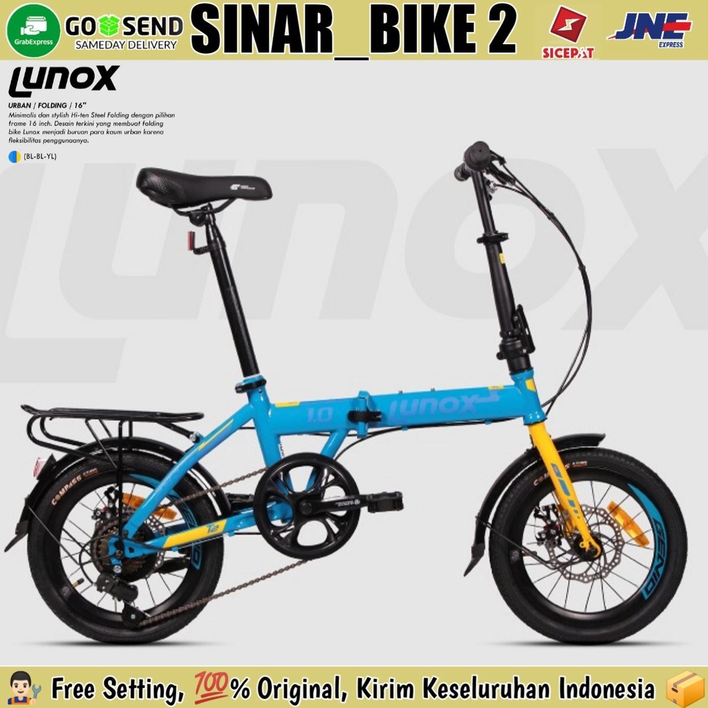 Sepeda Lipat GENIO LUNOX 16 &amp; 20 Inch New 2022 Boncengan 7 Speed