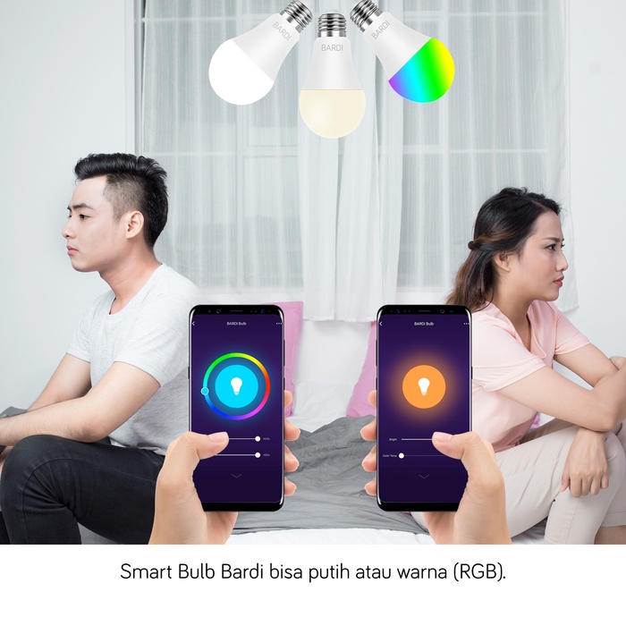 BARDI Smart LIGHT BULB RGB+WW 9W Wifi Wireless IoT For Home Automation