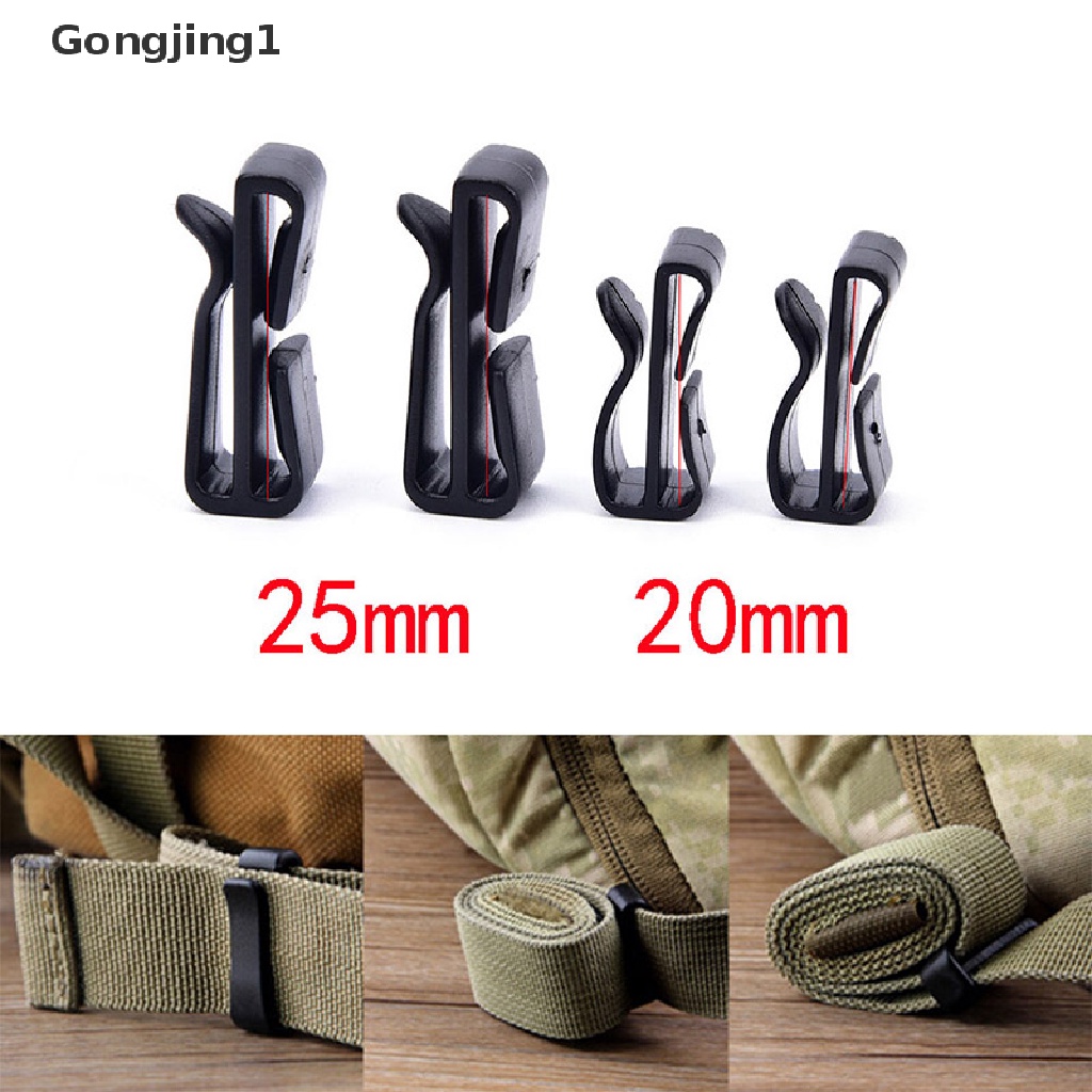 Gongjing1 Klip Gesper molle Taktis Adjustable 20 / 25MM Untuk Tas backpack camping