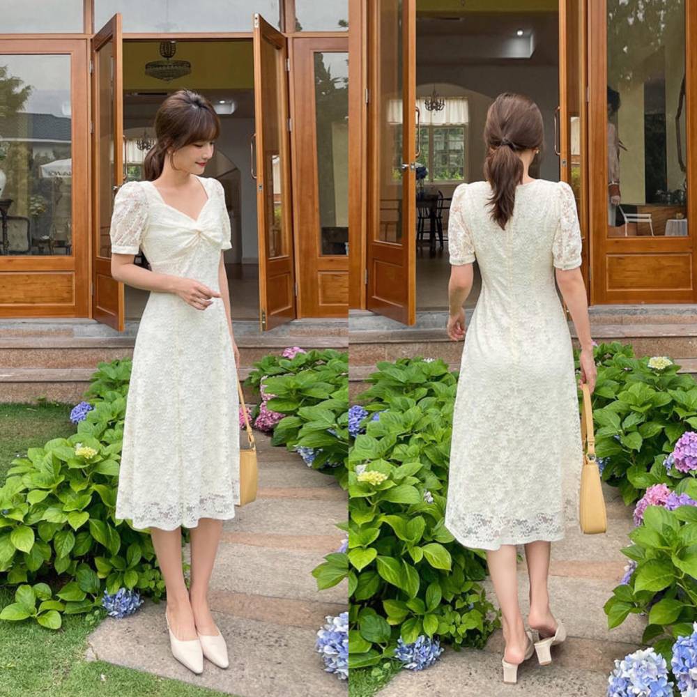 IMPORT Terusan Dress Wanita Brukat 29957