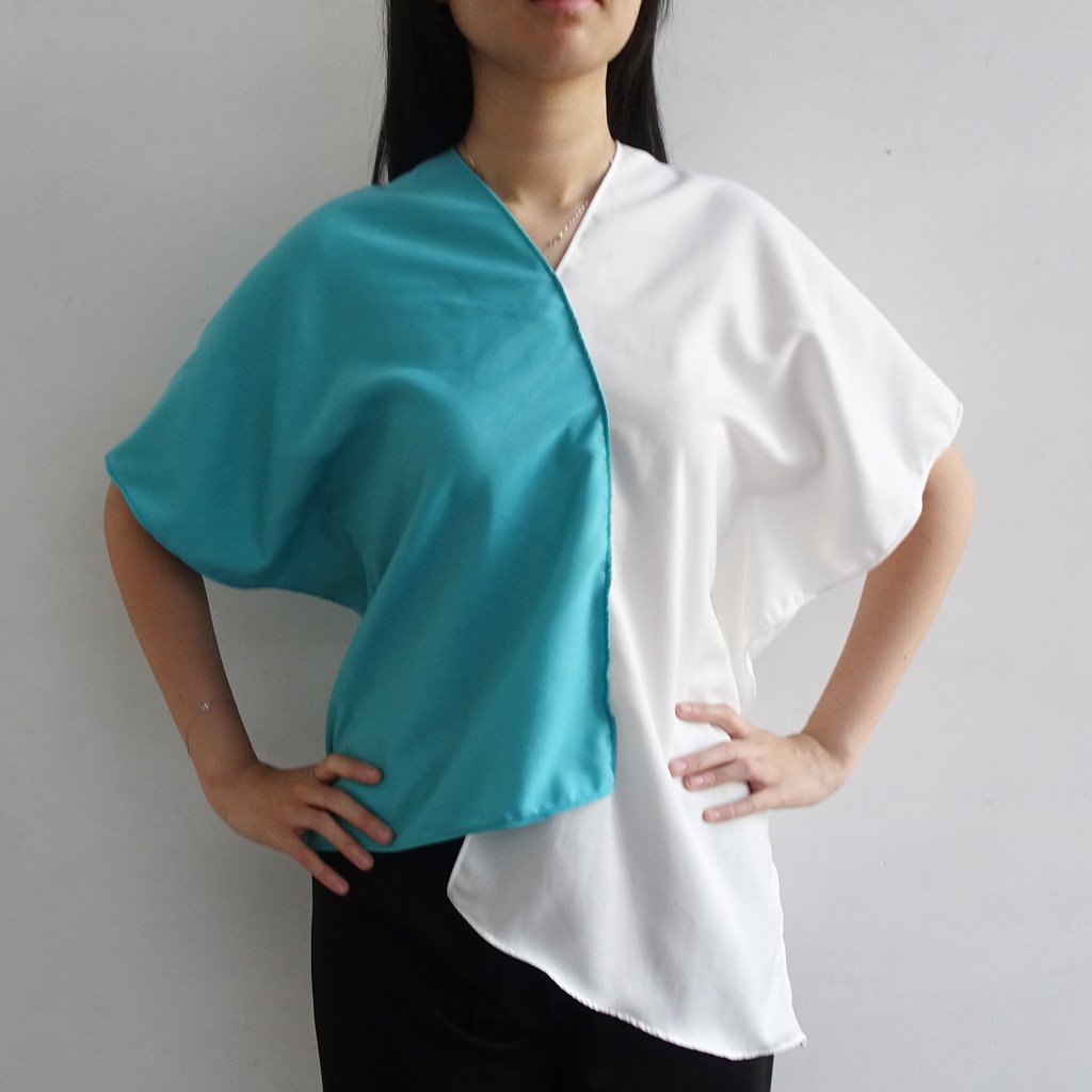 [ClothME] Hasley Kimono 2 colors Top Navy White and Tosca White