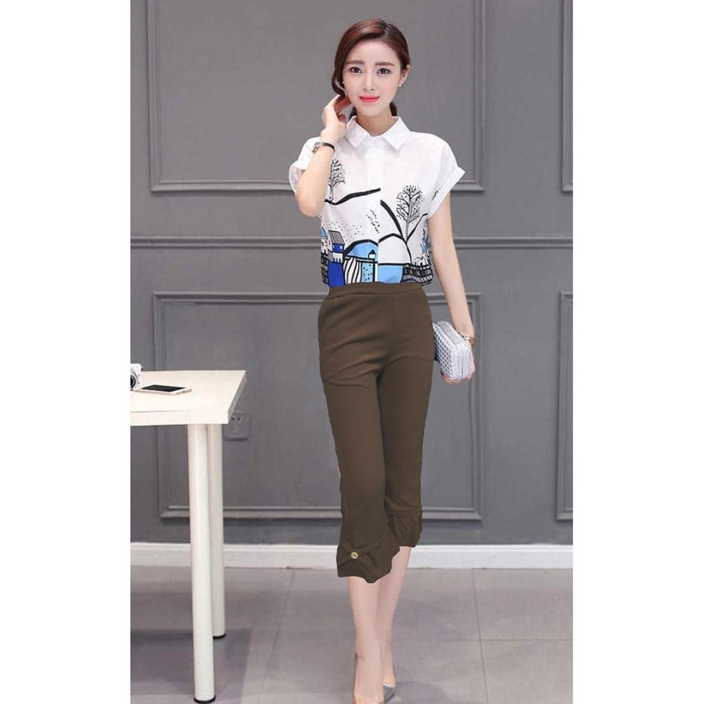 Celana 7/8 | Celana Wanita | Celana Bahan Wanita | Celana Highwaist