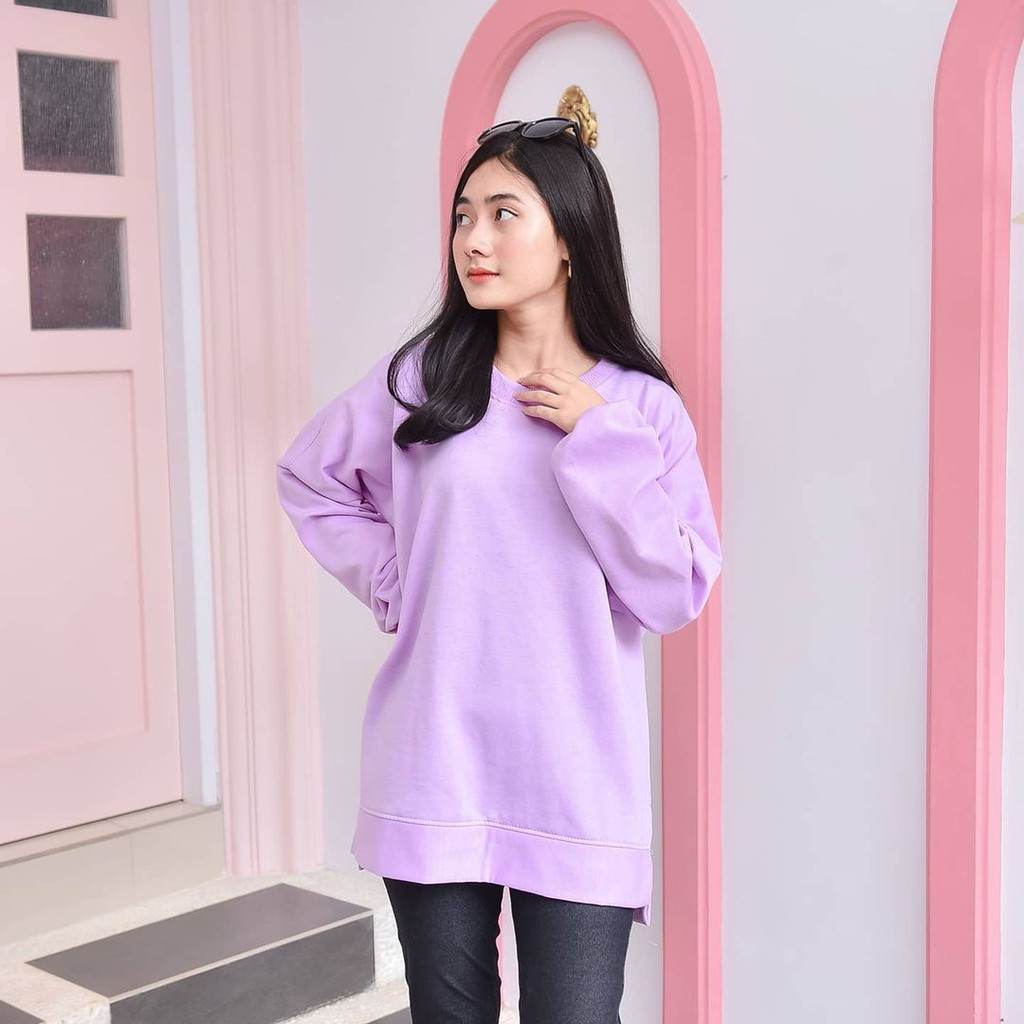 Basic Sweater Polos - Sweater Oversize - Crewneck Wanita