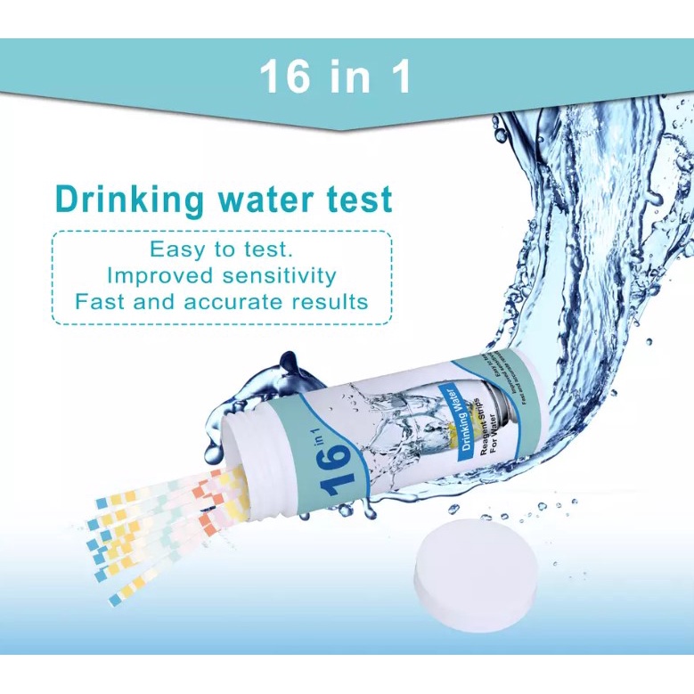 50pcs Strip Alat Uji Cek Tes Kualitas Air Minum 16 In 1 Tes Water Test