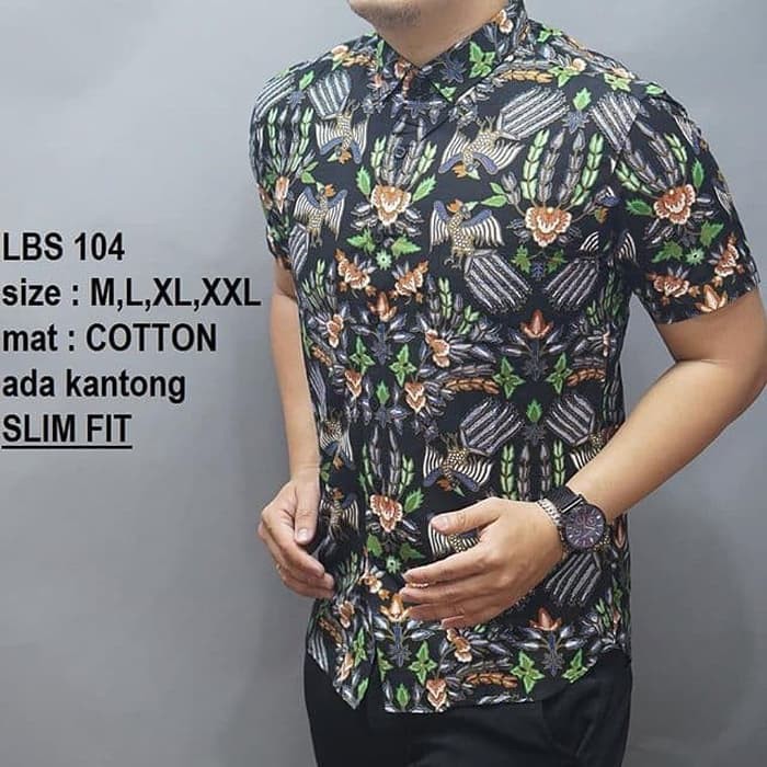 BAJU KEMEJA BATIK PRIA SLIM FIT LENGAN PENDEK DAN SLIMFIT MODERN LB321