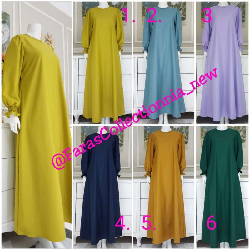 Gamis katun ima tuyobo lengan  karet ori by edness kayla