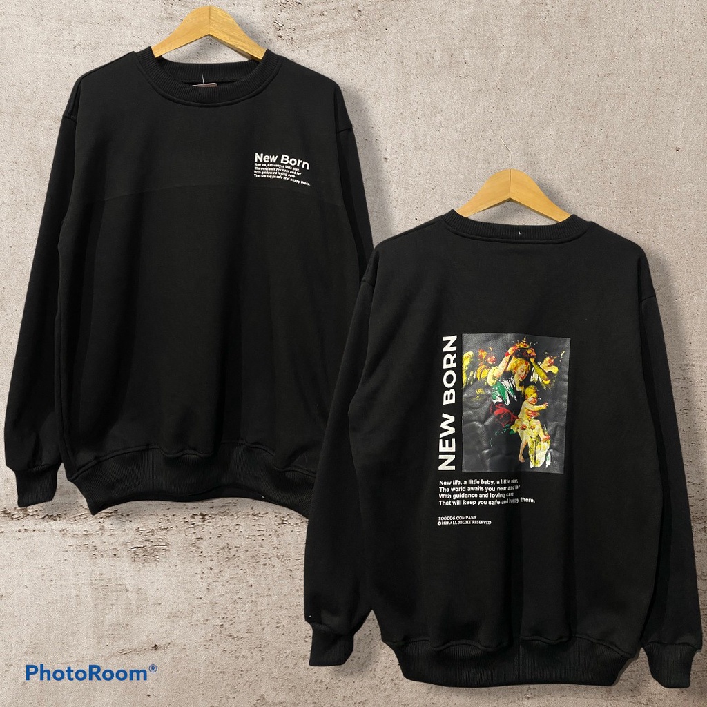 Crewneck Sweater  Memphis Caracter Full Print Depan Belakang Terbaru