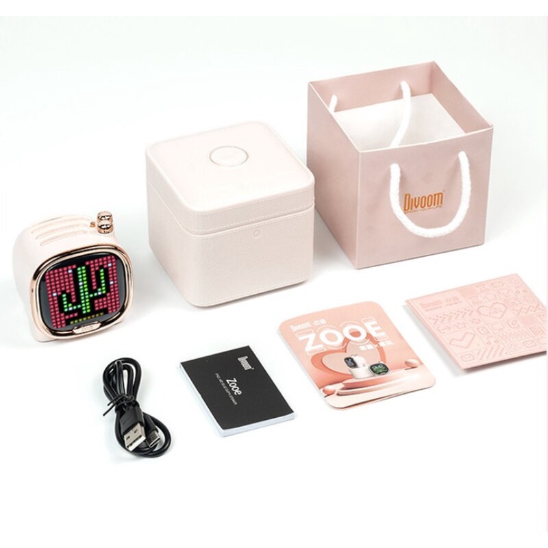 ZOOE - Mini Cute Bluetooth Speaker Pixel Art LED Display from DIVOOM - Speaker Mini Portable Imut Lucu dengan Layar LED untuk Pixel Art Display