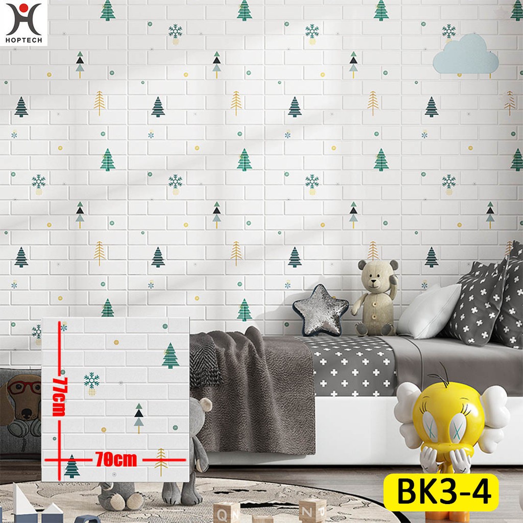 Wallpaper Dingding 3D Foam Motif Batu Bata 70 x 77 CM Dekorasi Dinding Kamar  Murah-BK34 SNOWFLAKE 3,5mm