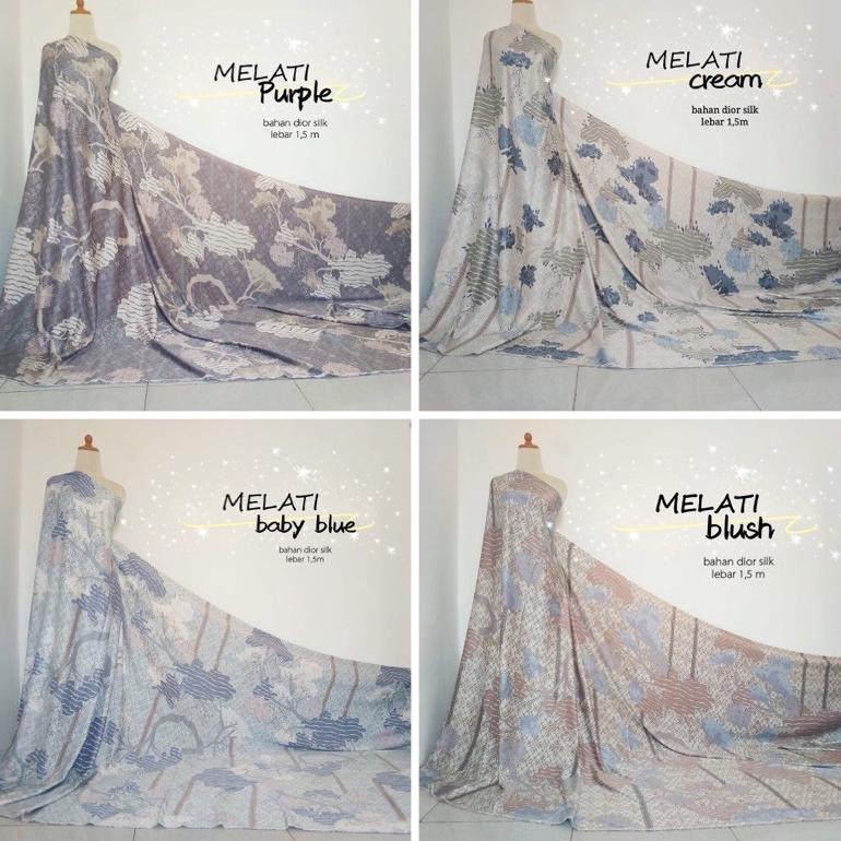 HOT SALE KAIN DIORR SILK MOTIF MELATI (Harga 0,5 meter)  895