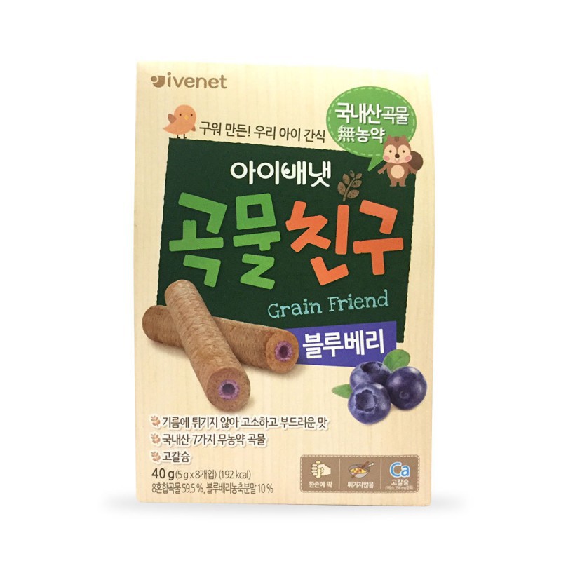 Ivenet Grain Friend Finger Food Snack Makanan Selingan Bayi Blueberry 40g