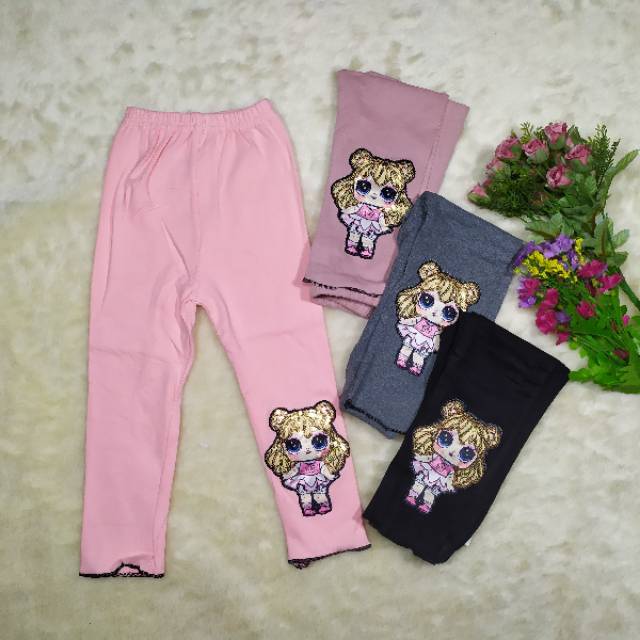 Ss#515 Celana Legging Anak Perempuan Size 1-4tahun Gambar Lol  / Celana Anak