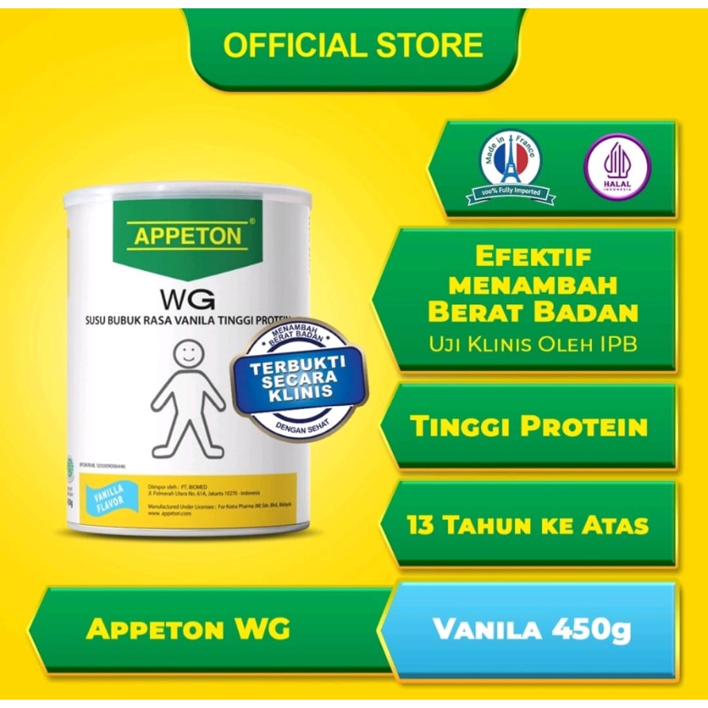 

Appeton Weight Gain Adult Susu Untuk Gemuk Rasa Vanilla (Dewasa) - 450 Gram