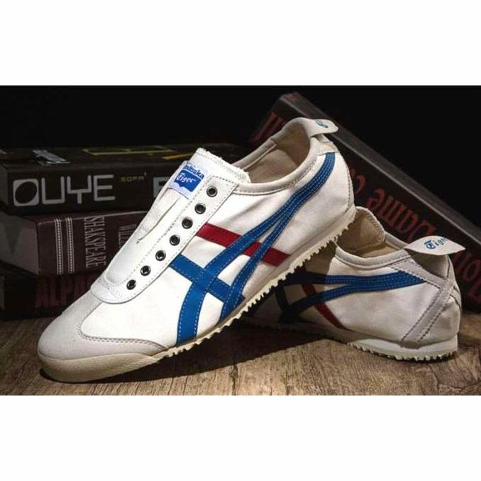 Onitsuka Tiger Original Slip On White Blue Red