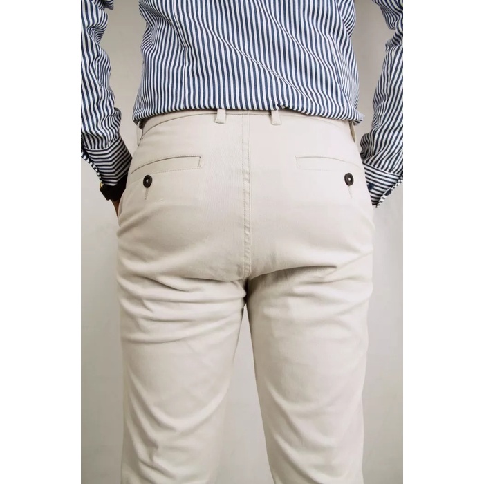 Celana Chino COLE Cream Slimfit Bahan Stretch 03 Original Premium Cotton | Celana Chino Pria | Bahan Melar