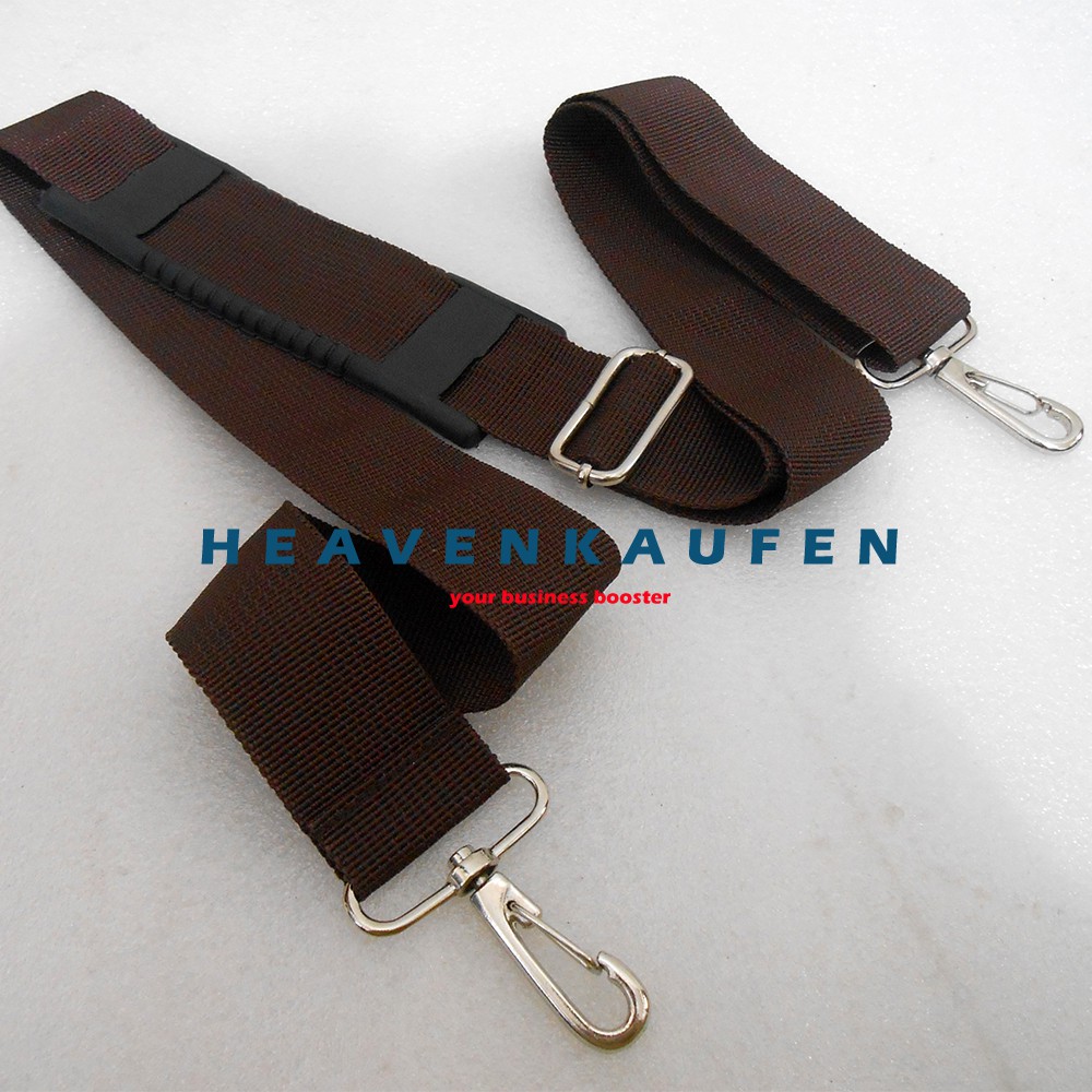 Strap Tas / Tali Selempang Slempangan Tas 3,8 cm Coklat Kait Besi Nikel Silver