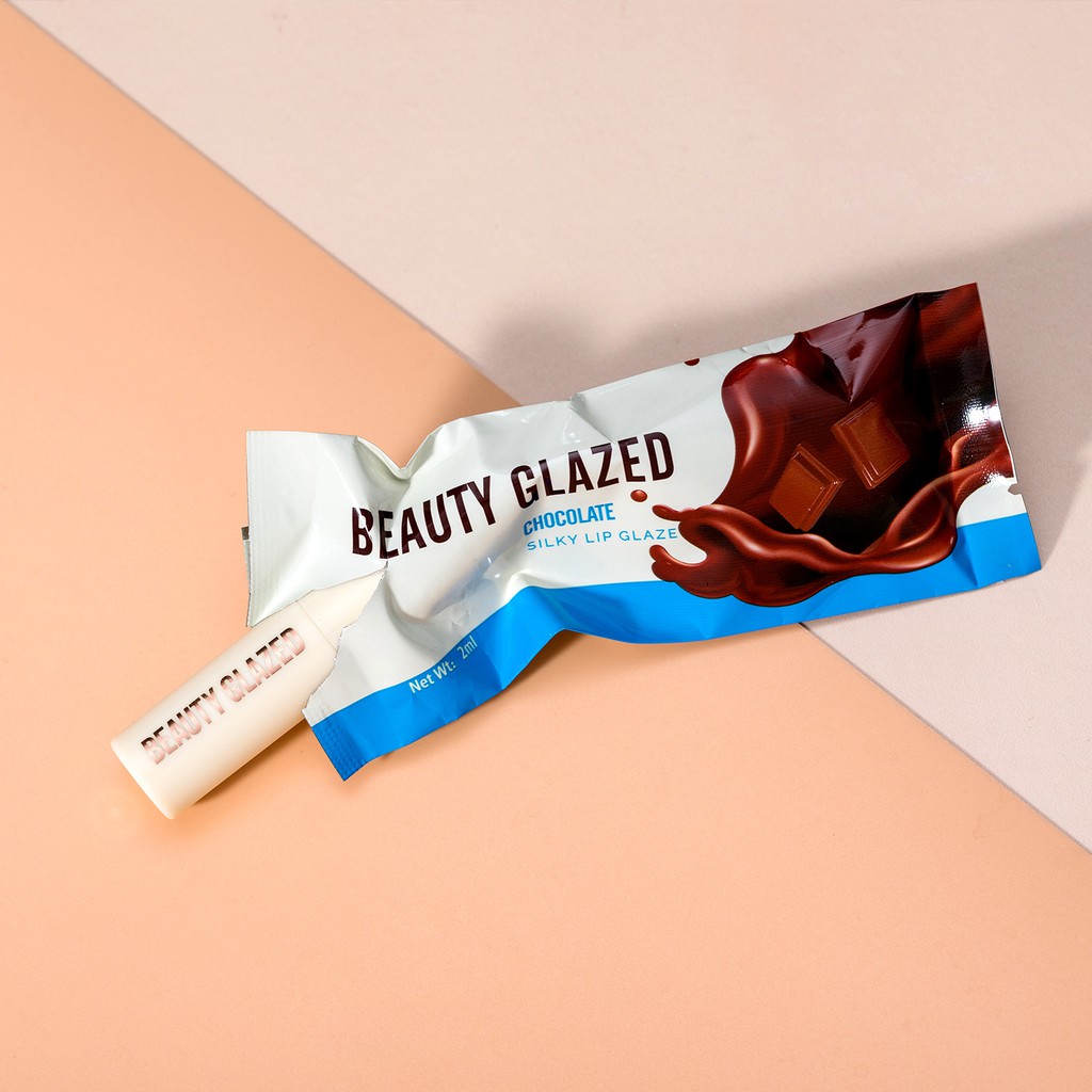 KEMASAN PUTIH ORIGINAL BEAUTY GLAZED WHITE CHOCOLATE NEW LIPSTICK MATTE LONG-LASTING SMOOTH LIQUID LIP GLOSS COSMETICS