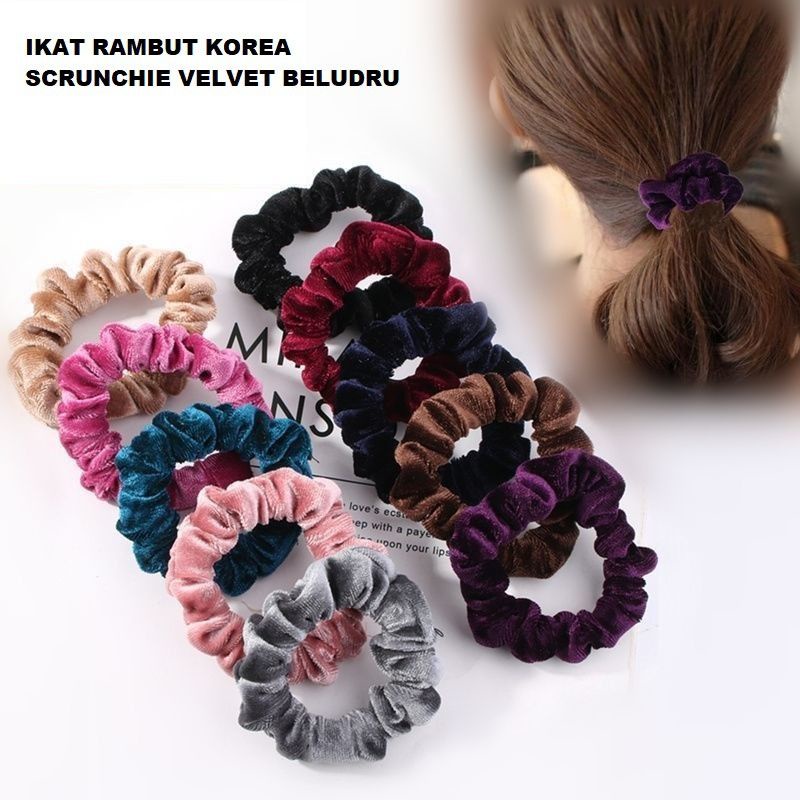 Ikat Rambut Korea Scrunchie Velvet Beludru / Ikat Rambut Korea / Ikat Rambut