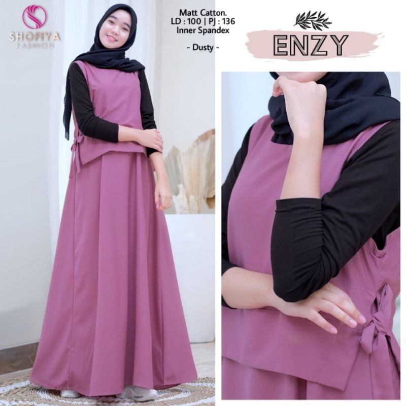 100% ORI Enzy Sonia set Overall+Inner by Shofiya / Ld 100 Pb 136