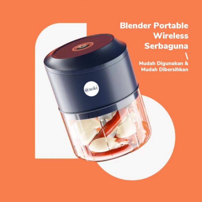 Aoki Mini Food Chopper / Mini Blender Portable Wireless Rechargeable