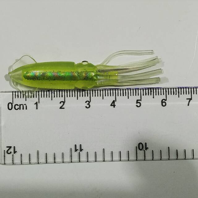 Umpan Pancing 6cm Cumi Karet Soft Bait Silikon Warna Hijau