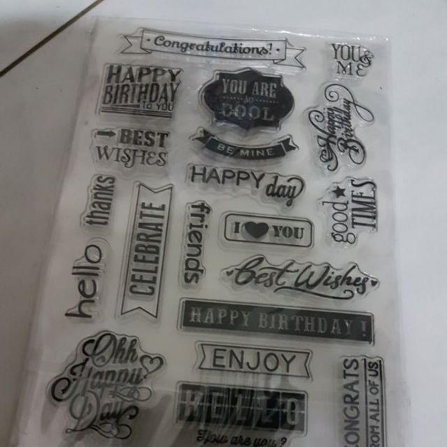 [deble] Silicone Transparent Clear Stamp Seal Diy Happy Birthday Scrapbooking Decor