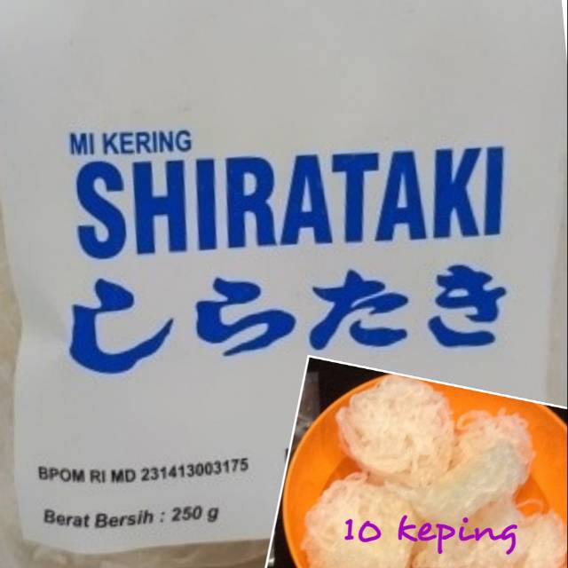 Low Carbs Dry Shirataki 250gr isi 10keping Mie Shirataki Kering