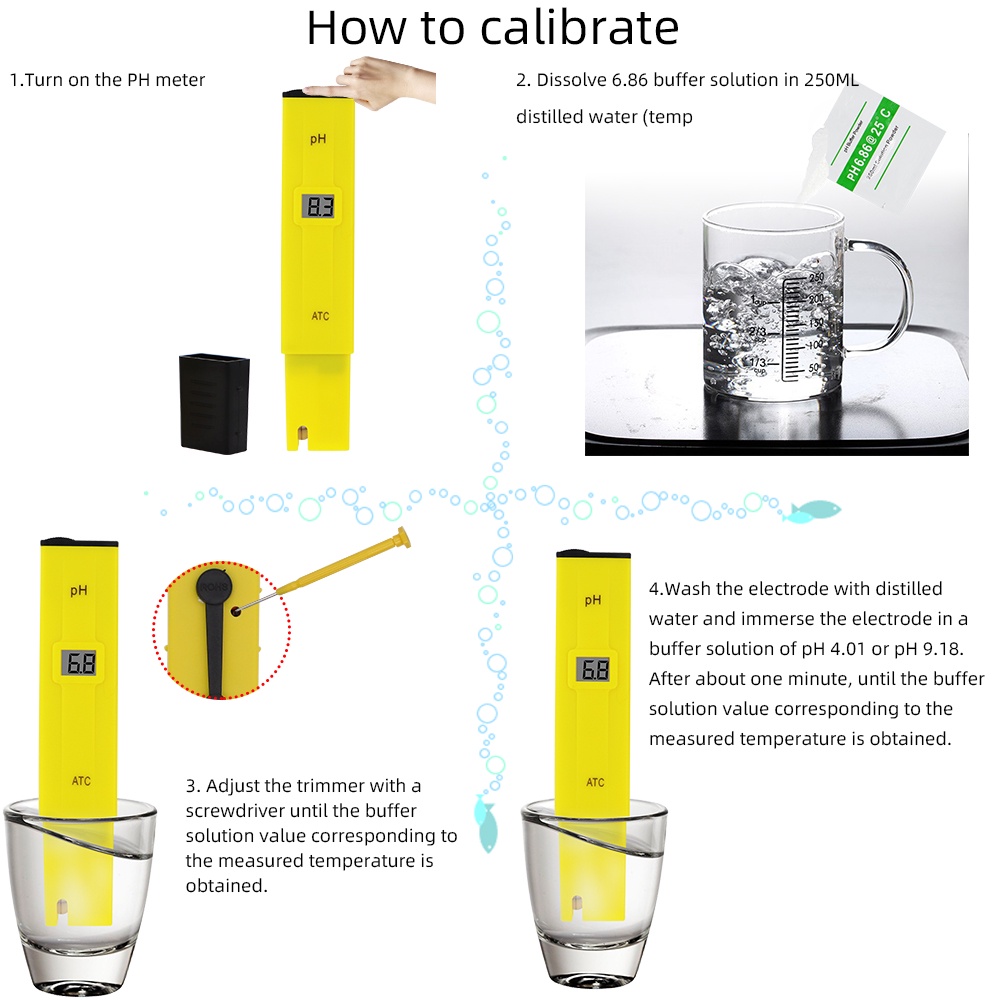 PH Meter Digital Alat Ukur Keasaman Air -Hidroponik,Kolam,Minuman  0.1 0.01 PH Pena